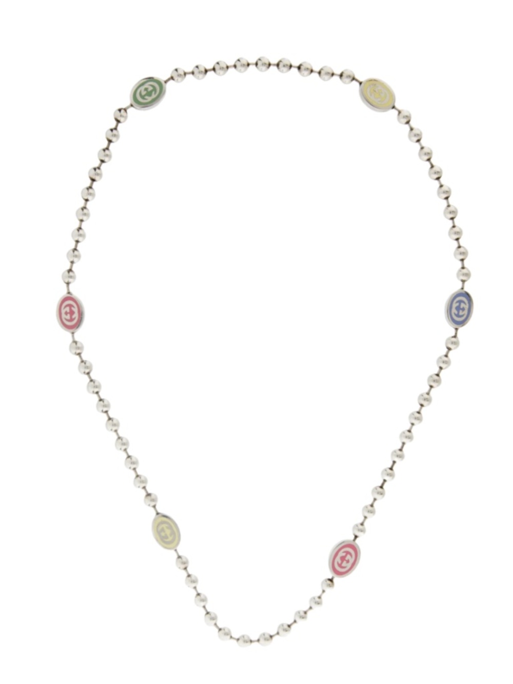 Gucci Sterling Silver Interlocking G Boule Chain 20" Necklace